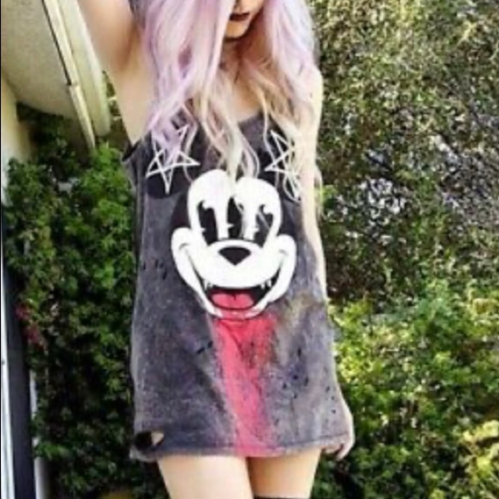 Disturbia Mickey Mouse 666 tank dress